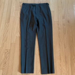 Reiss 100% Wool Slim Fit Adjustable Waist Trouser Pants Grey